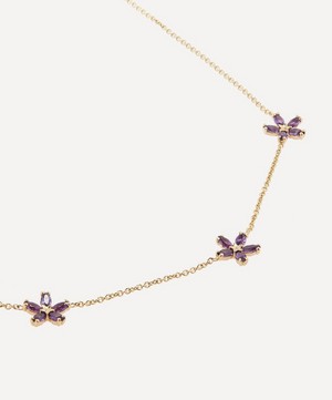 Liberty - 9ct Gold Bloomy Trio Amethyst Pendant Necklace image number 2