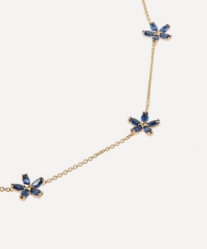 Liberty - 9ct Gold Bloomy Trio Blue Sapphire Pendant Necklace image number 2