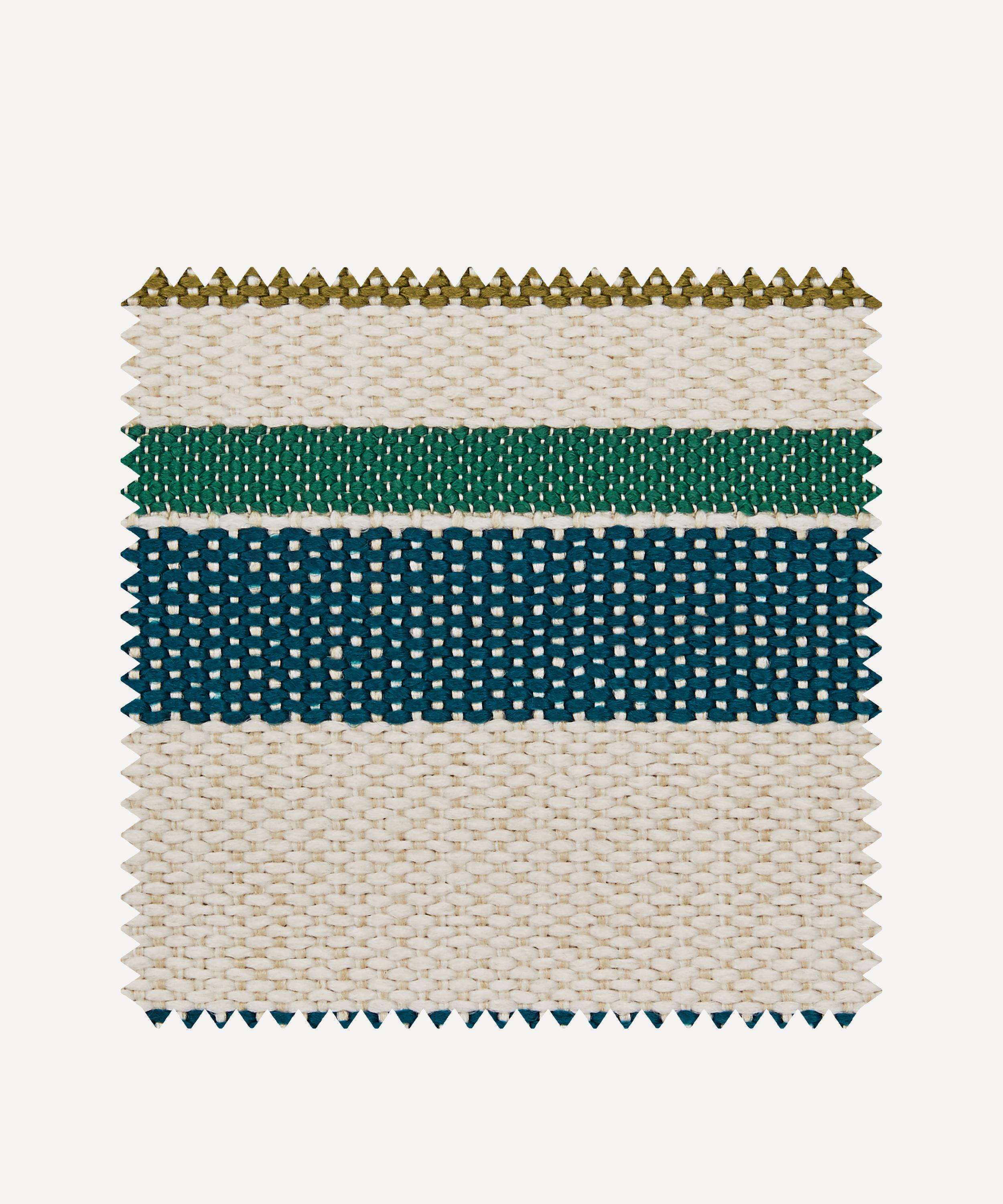 Liberty Interiors - Outdoor Fabric Swatch &ndash; Cabana Stripe Dixster in Jade
