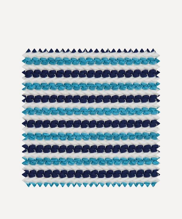 Liberty Interiors - Outdoor Fabric Swatch – Candy Stripe Harlow in Lapis image number null