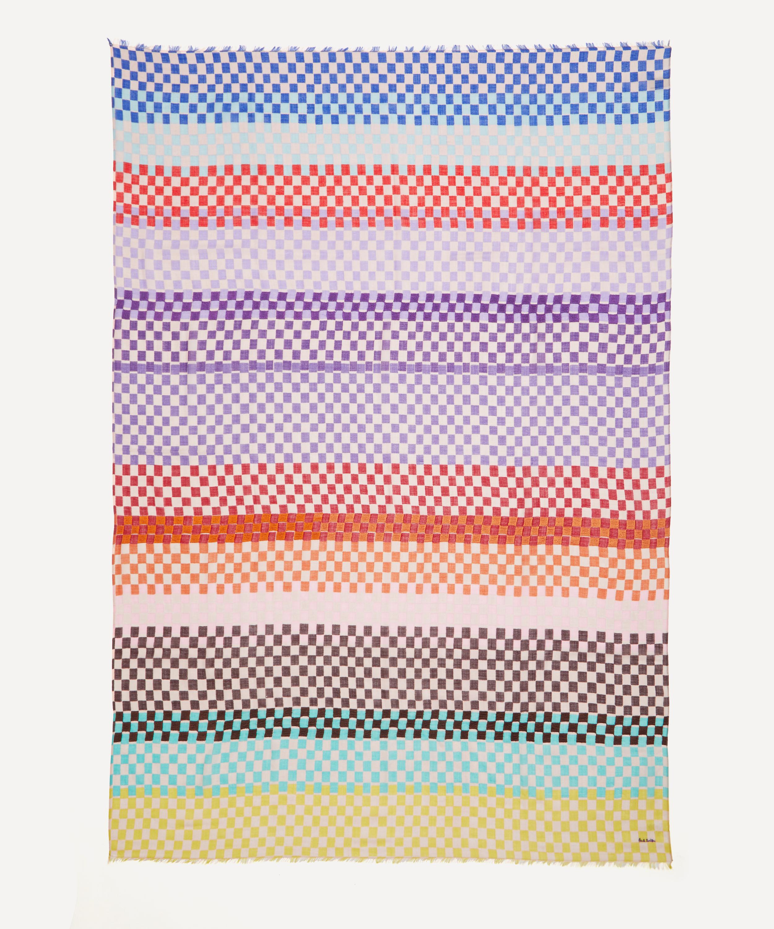 Paul Smith - Checker Wool-Blend Scarf image number 1