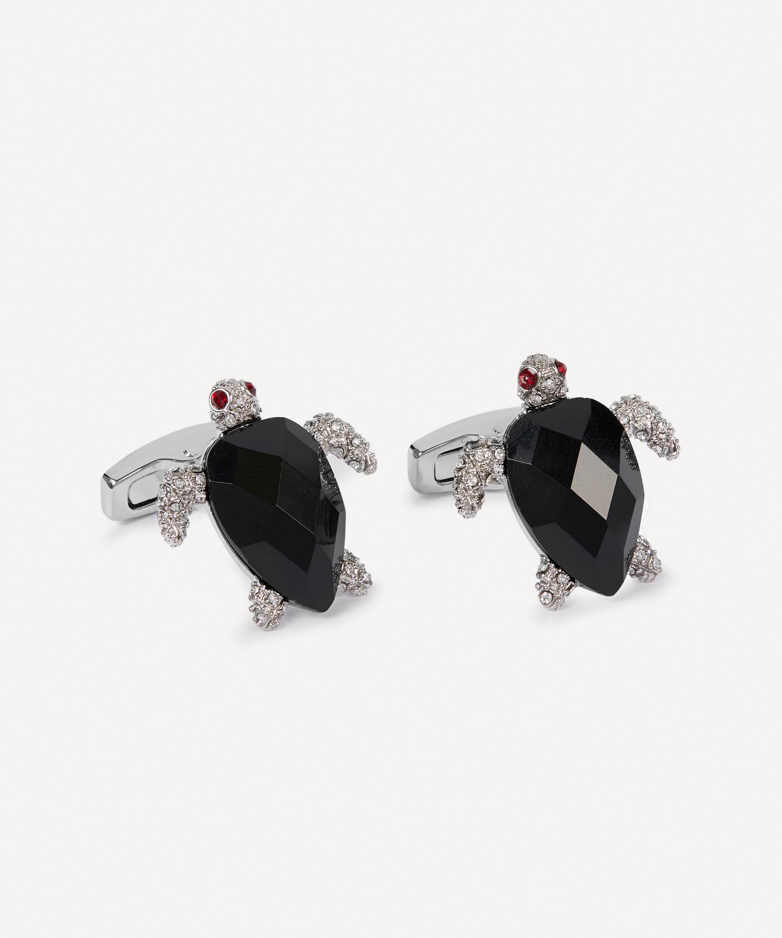 Simon Carter - Rhodium Plated Darwin Turtle Cufflinks image number 1