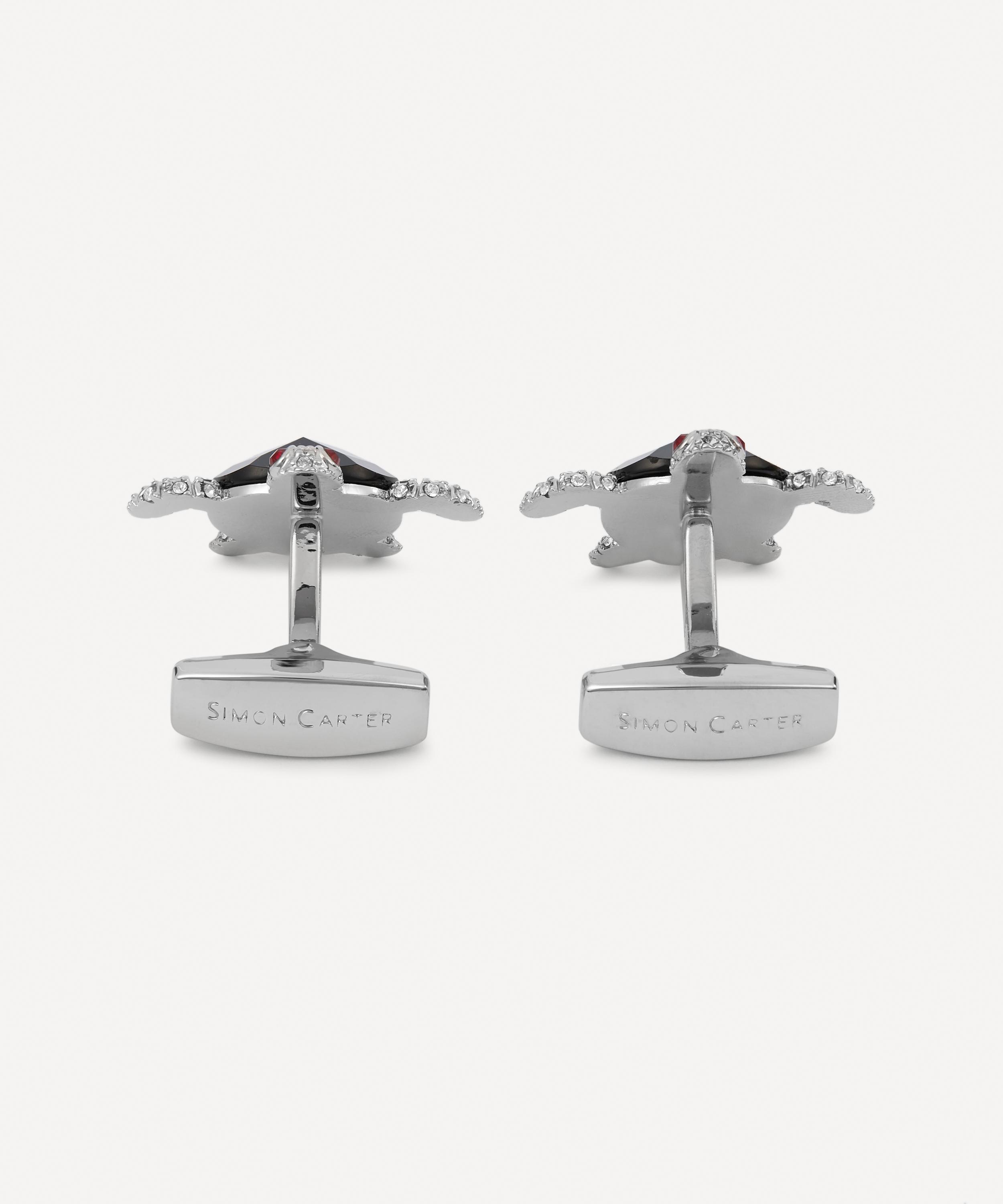 Simon Carter - Rhodium Plated Darwin Turtle Cufflinks image number 2