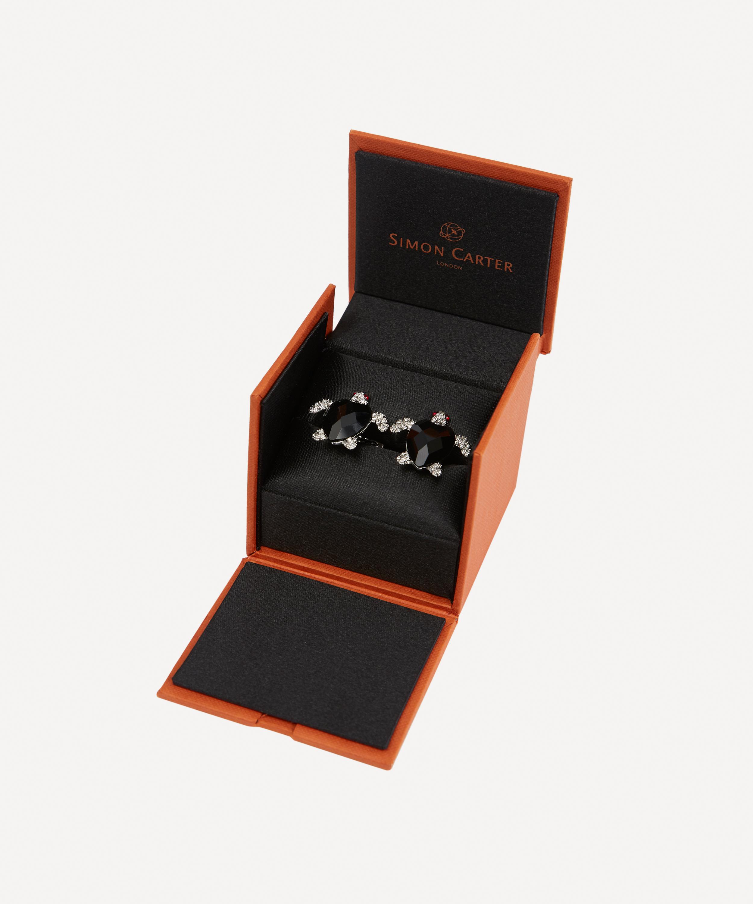 Simon Carter - Rhodium Plated Darwin Turtle Cufflinks image number 3