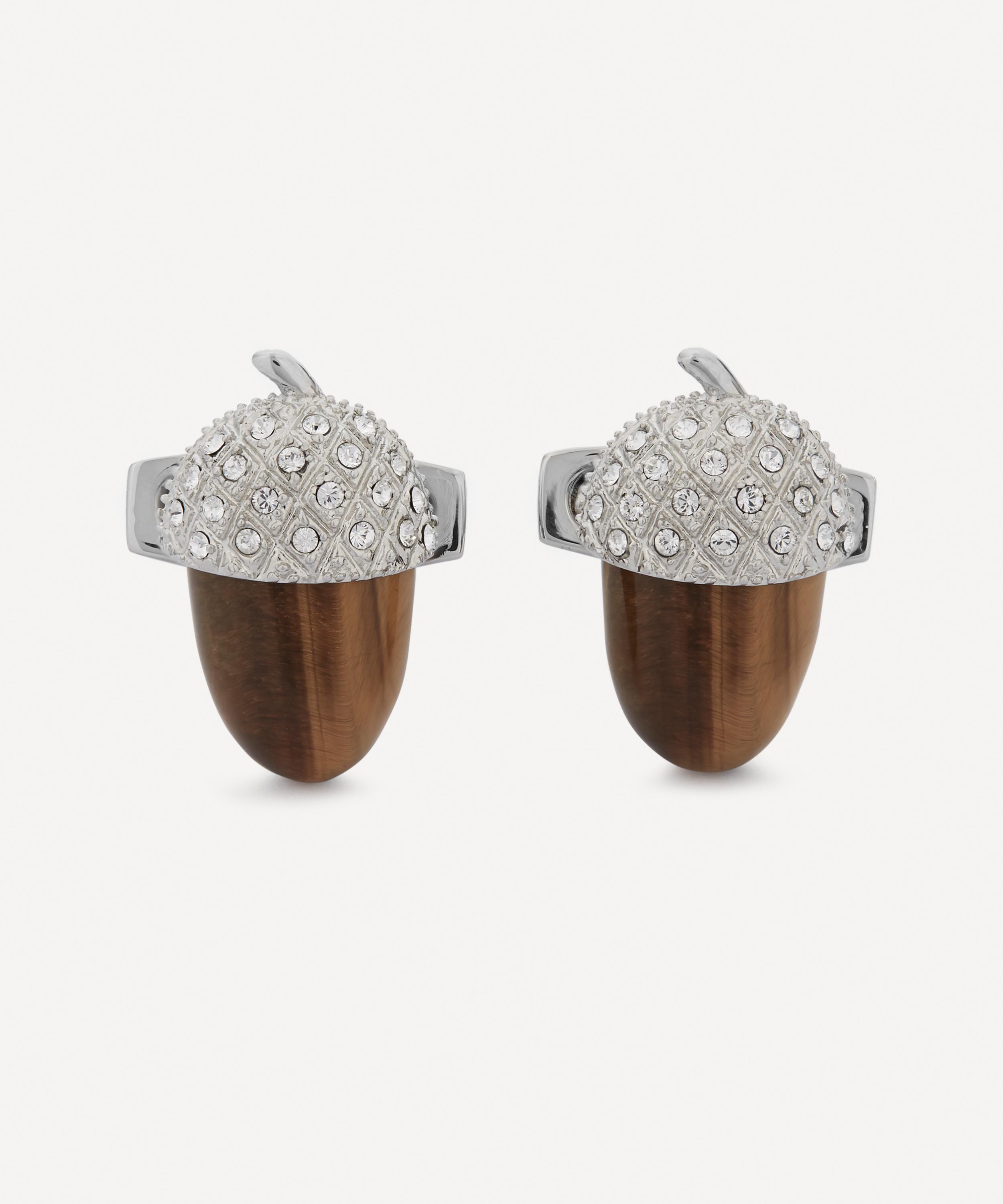 Simon Carter - Tigers Eye Acorn Cufflinks image number 0