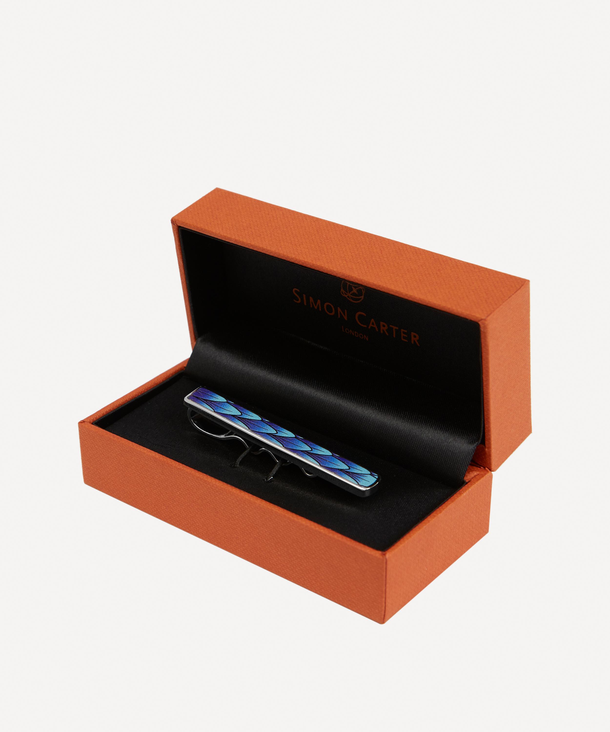 Simon Carter - Rhodium Plated Feather Tie Slide image number 2