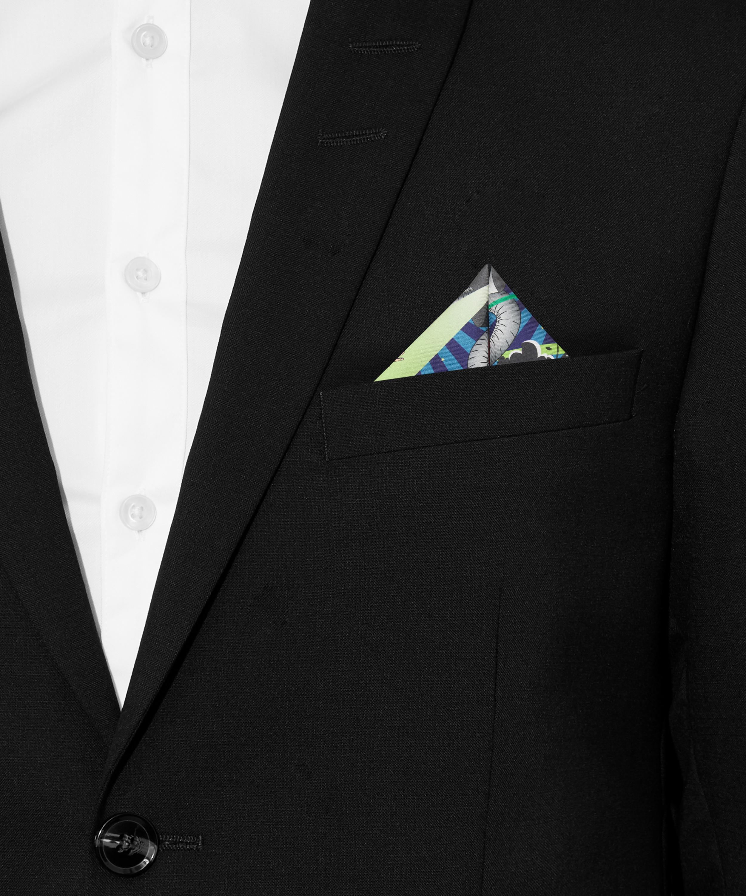 Simon Carter - Retro Sci-Fi Robot Silk Pocket Square image number 1