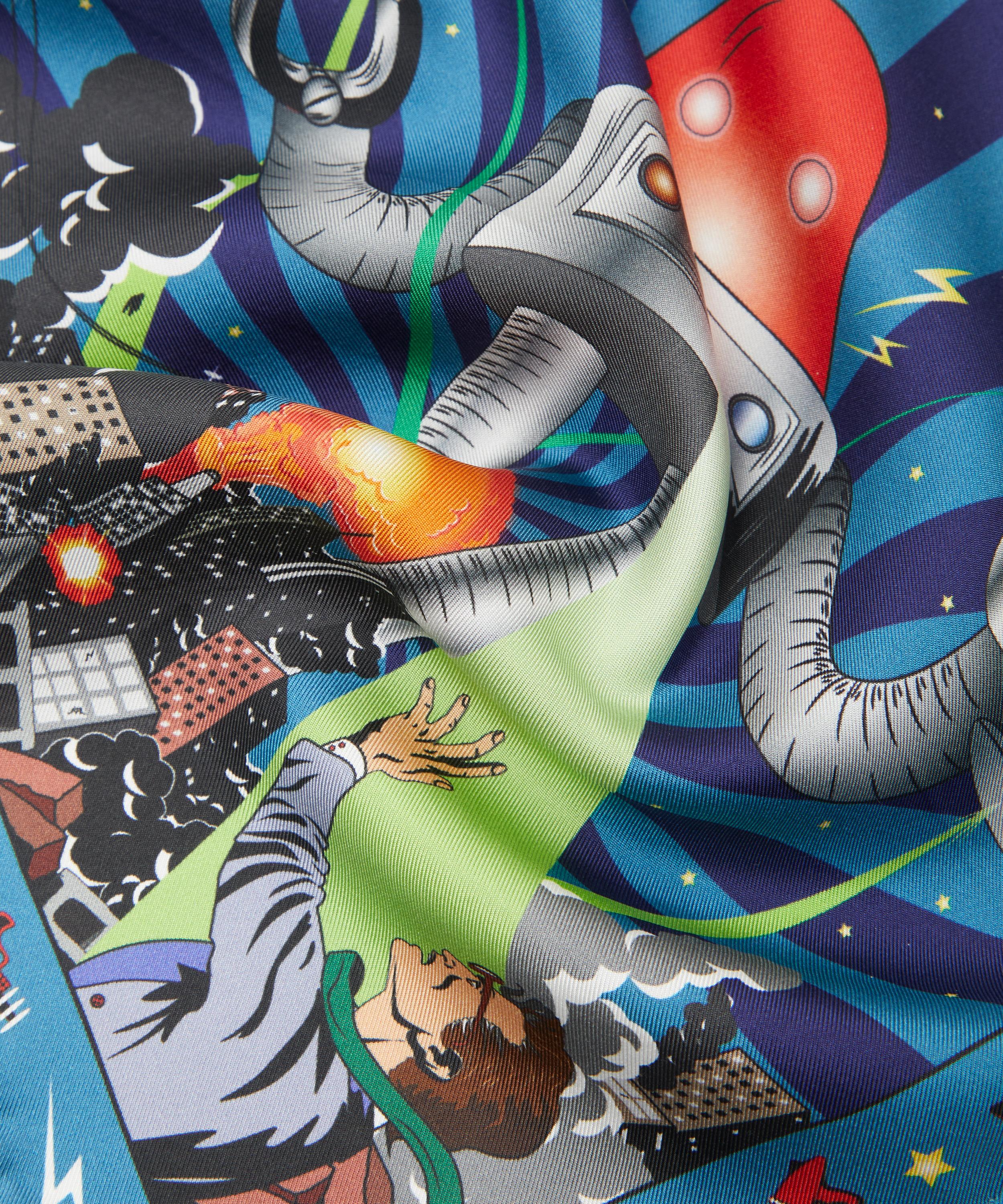 Simon Carter - Retro Sci-Fi Robot Silk Pocket Square image number 3