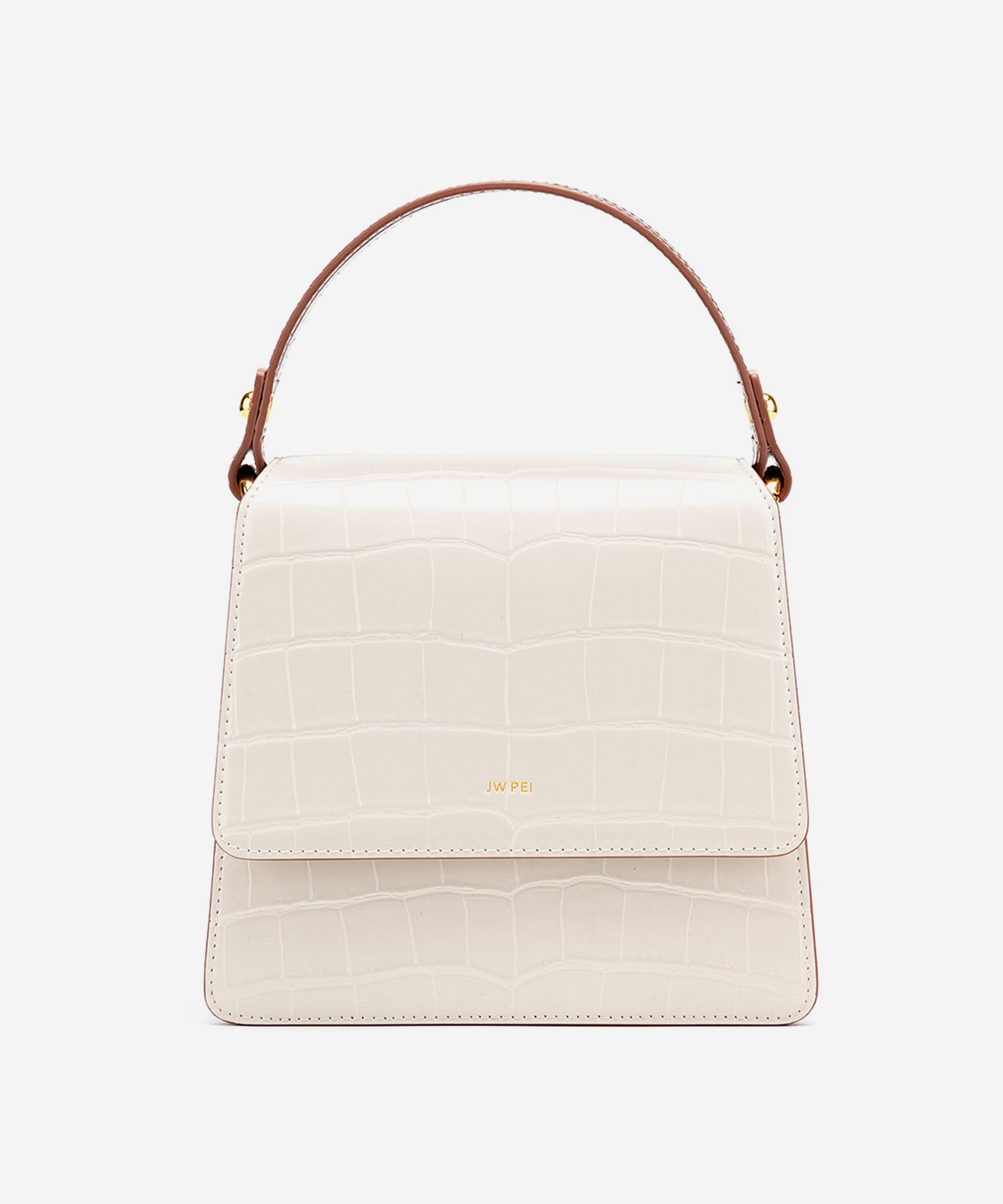 Ivory Shoulder Bag - Croc Embossed - JW PEI