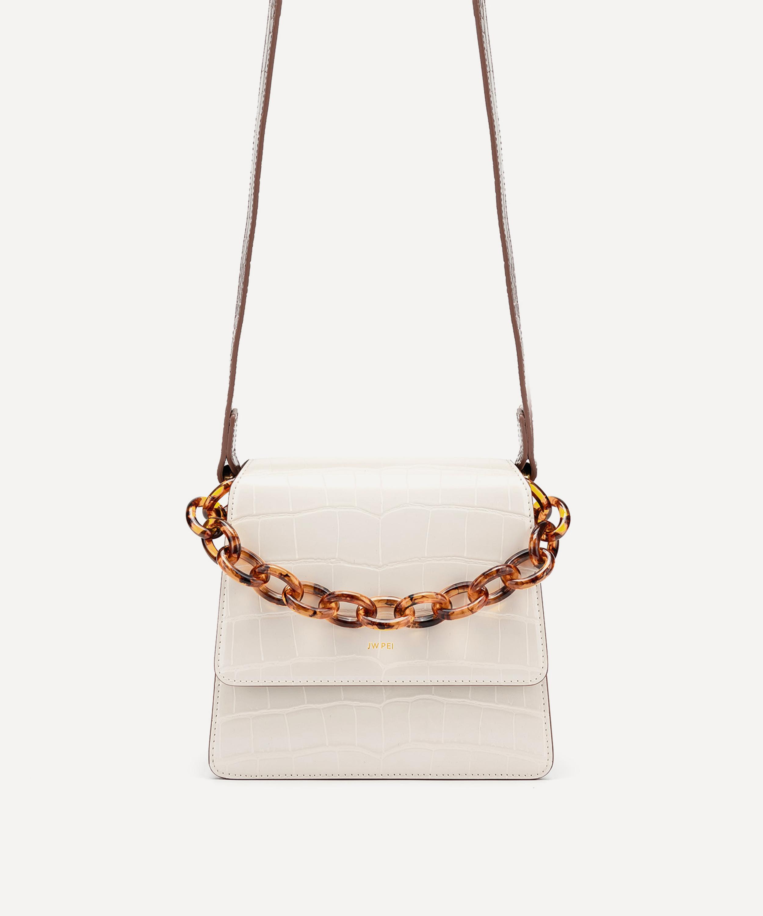 JW PEI The Fae Acrylic Chain Top Handle Vegan Leather Cross-Body Bag