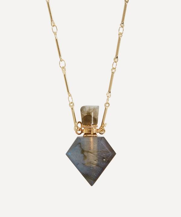 Danielle Gerber - Gold-Plated Potion Bottle Labradorite Diamond Pendant Necklace