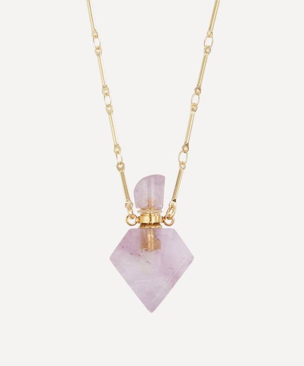 Danielle Gerber - Gold-Plated Potion Bottle Amethyst Diamond Pendant Necklace image number 0