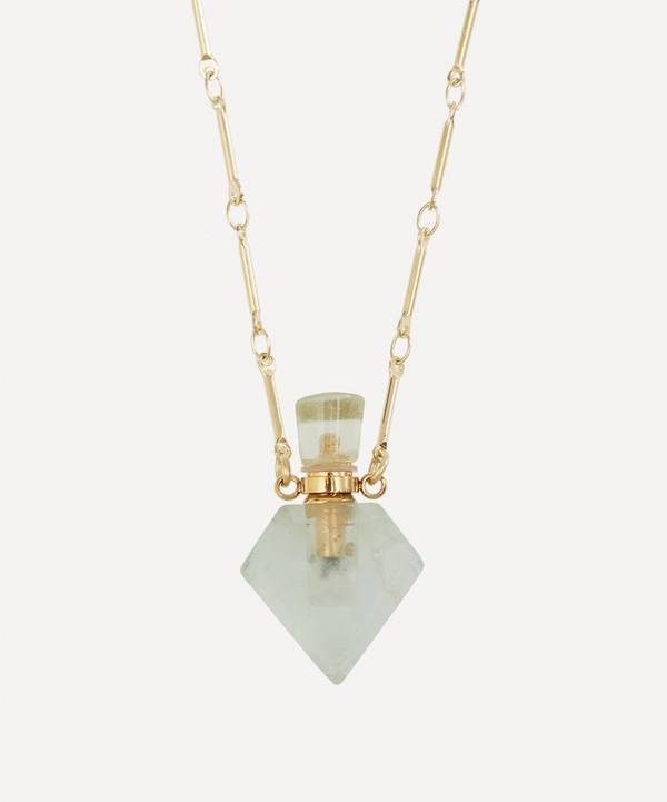 Danielle Gerber - Gold-Plated Potion Bottle Fluorite Diamond Pendant Necklace