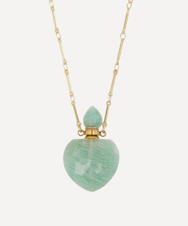 Danielle Gerber - Gold-Plated Potion Bottle Amazonite Baby Heart Pendant Necklace