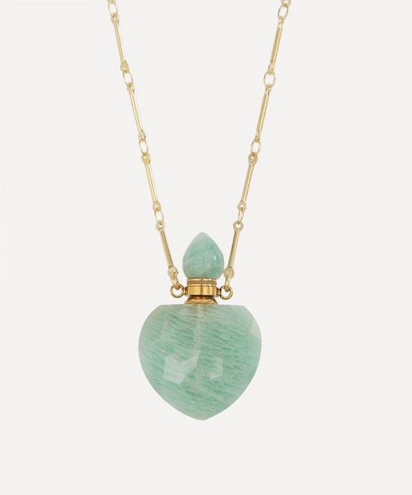 Danielle Gerber - Gold-Plated Potion Bottle Amazonite Baby Heart Pendant Necklace image number null