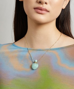 Danielle Gerber - Gold-Plated Potion Bottle Amazonite Baby Heart Pendant Necklace image number 1