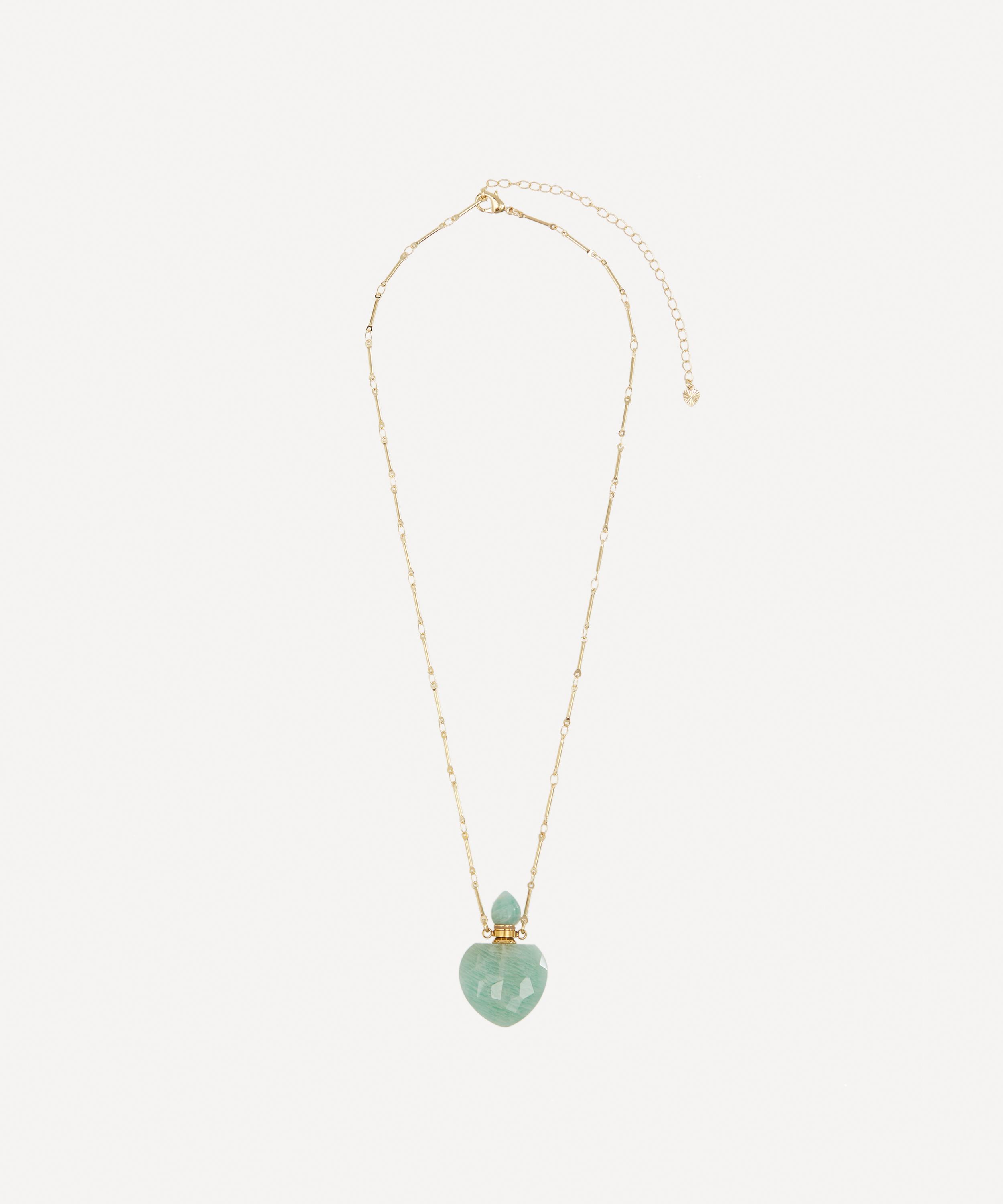 Danielle Gerber - Gold-Plated Potion Bottle Amazonite Baby Heart Pendant Necklace image number 2