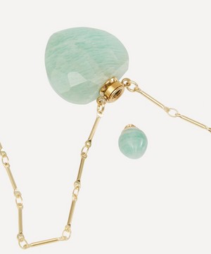Danielle Gerber - Gold-Plated Potion Bottle Amazonite Baby Heart Pendant Necklace image number 3