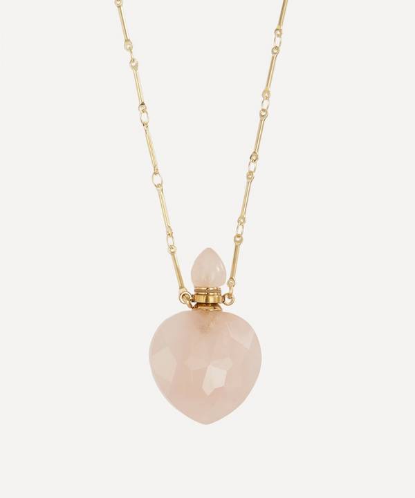 Danielle Gerber - Gold-Plated Potion Bottle Rose Quartz Baby Heart Pendant Necklace