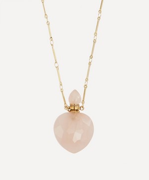 Danielle Gerber - Gold-Plated Potion Bottle Rose Quartz Baby Heart Pendant Necklace image number 0