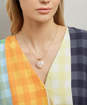 Danielle Gerber - Gold-Plated Potion Bottle Rose Quartz Baby Heart Pendant Necklace image number 1