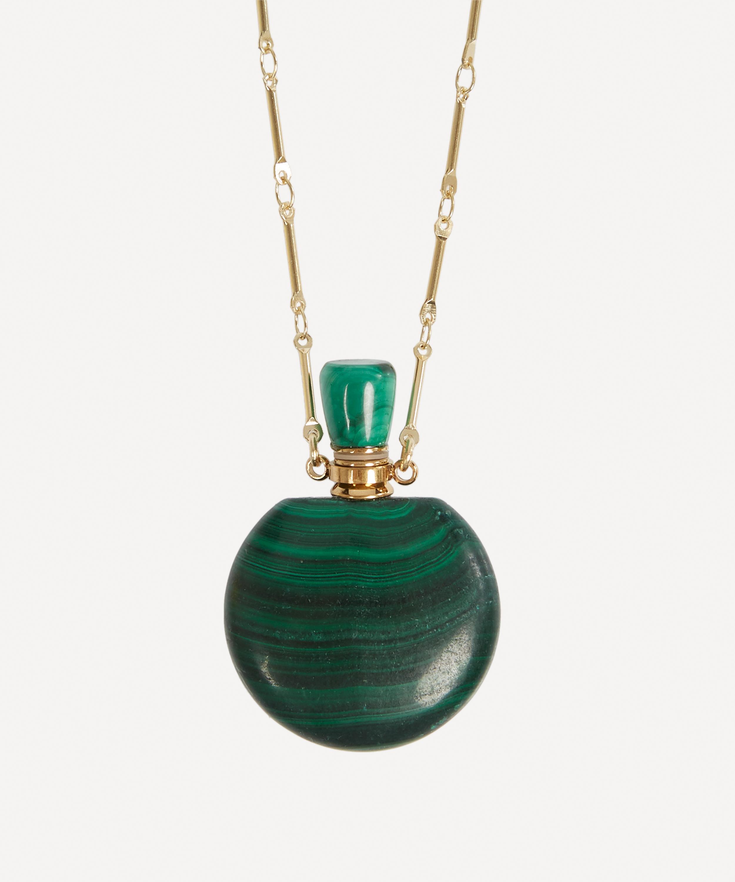 Danielle Gerber - Gold-Plated Potion Bottle Malachite Medium Pendant Necklace image number 0
