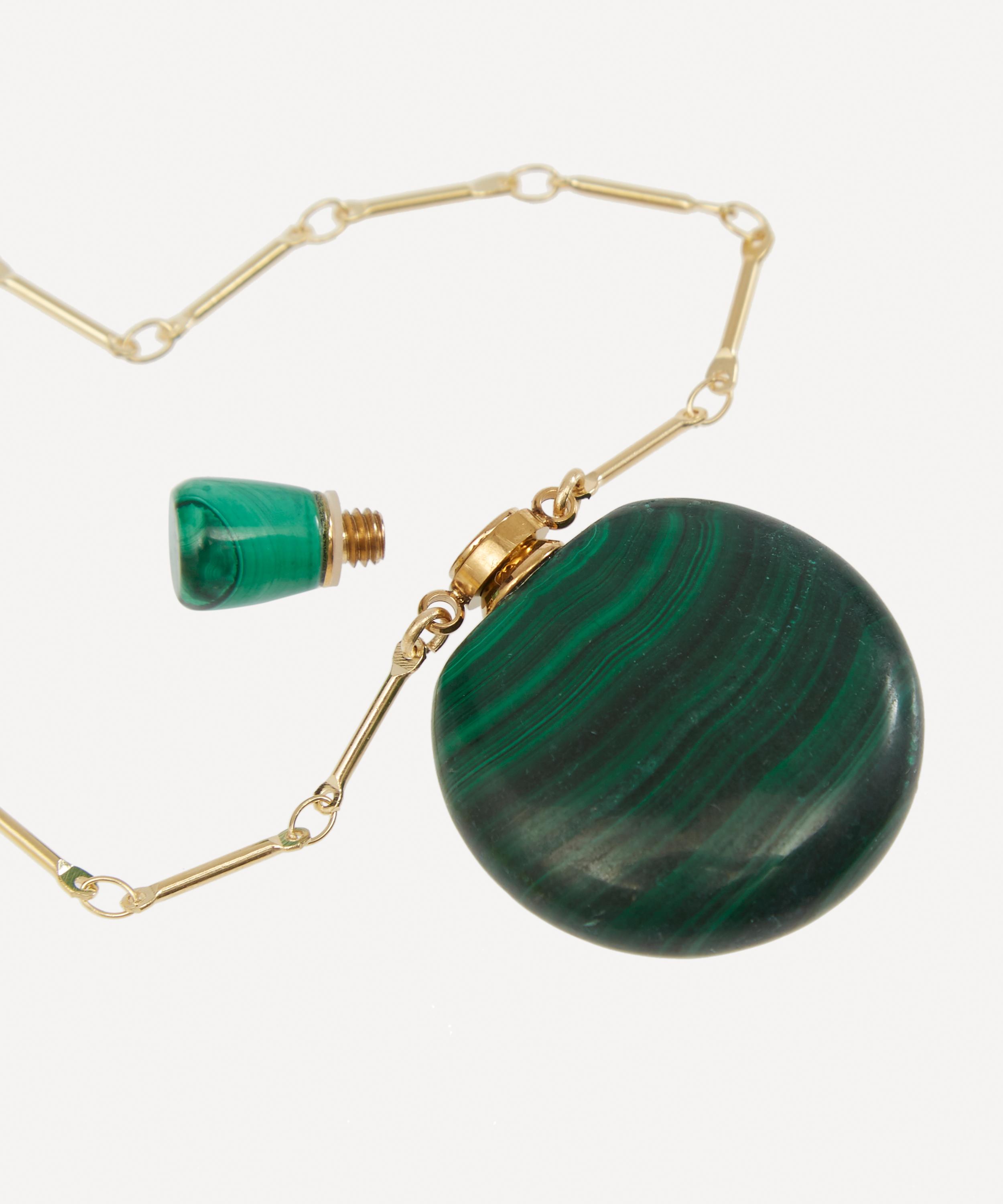 Danielle Gerber - Gold-Plated Potion Bottle Malachite Medium Pendant Necklace image number 3