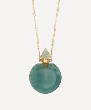 Gold-Plated Potion Bottle Fluorite Faceted Pendant Necklace