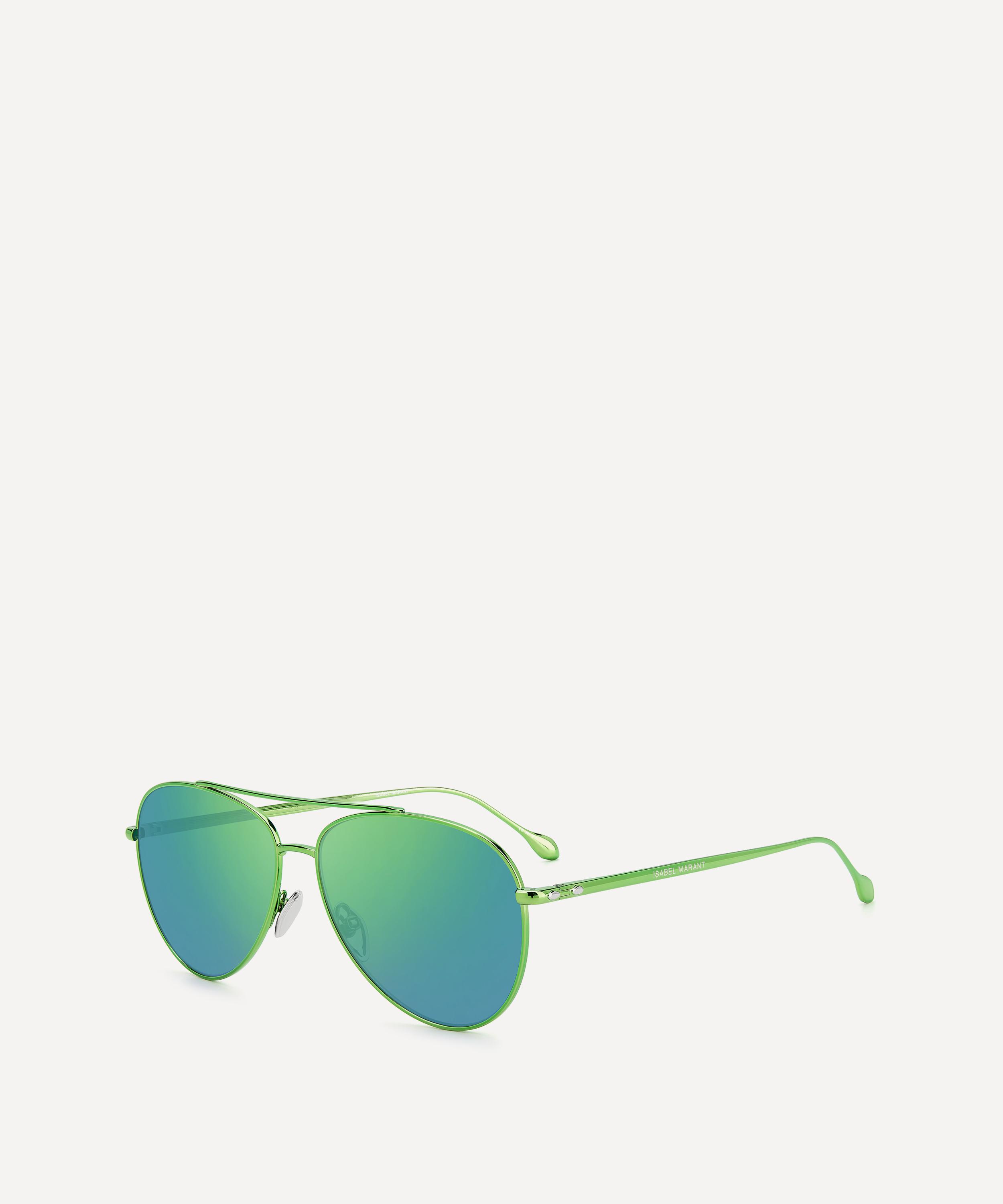 Isabel Marant - Green Metal Aviator Sunglasses image number 2