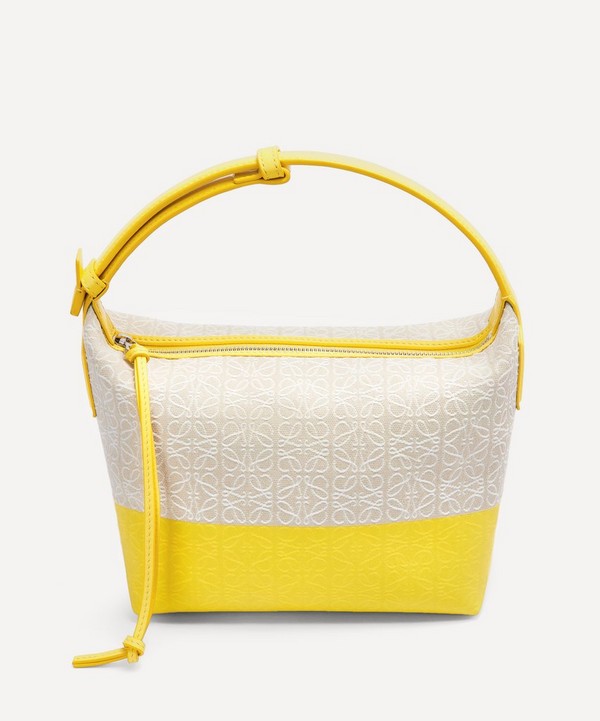 Loewe - x Paula's Ibiza Small Cubi Anagram Coated Jacquard Canvas and Leather Shoulder Bag image number null