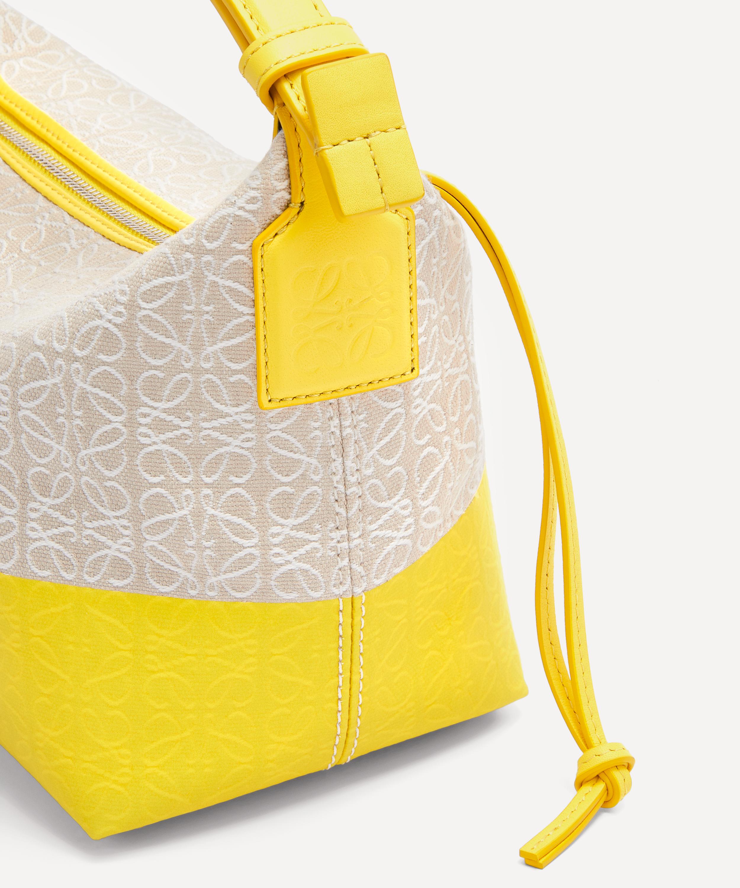 Loewe - x Paula's Ibiza Small Cubi Anagram Coated Jacquard Canvas and Leather Shoulder Bag image number 4