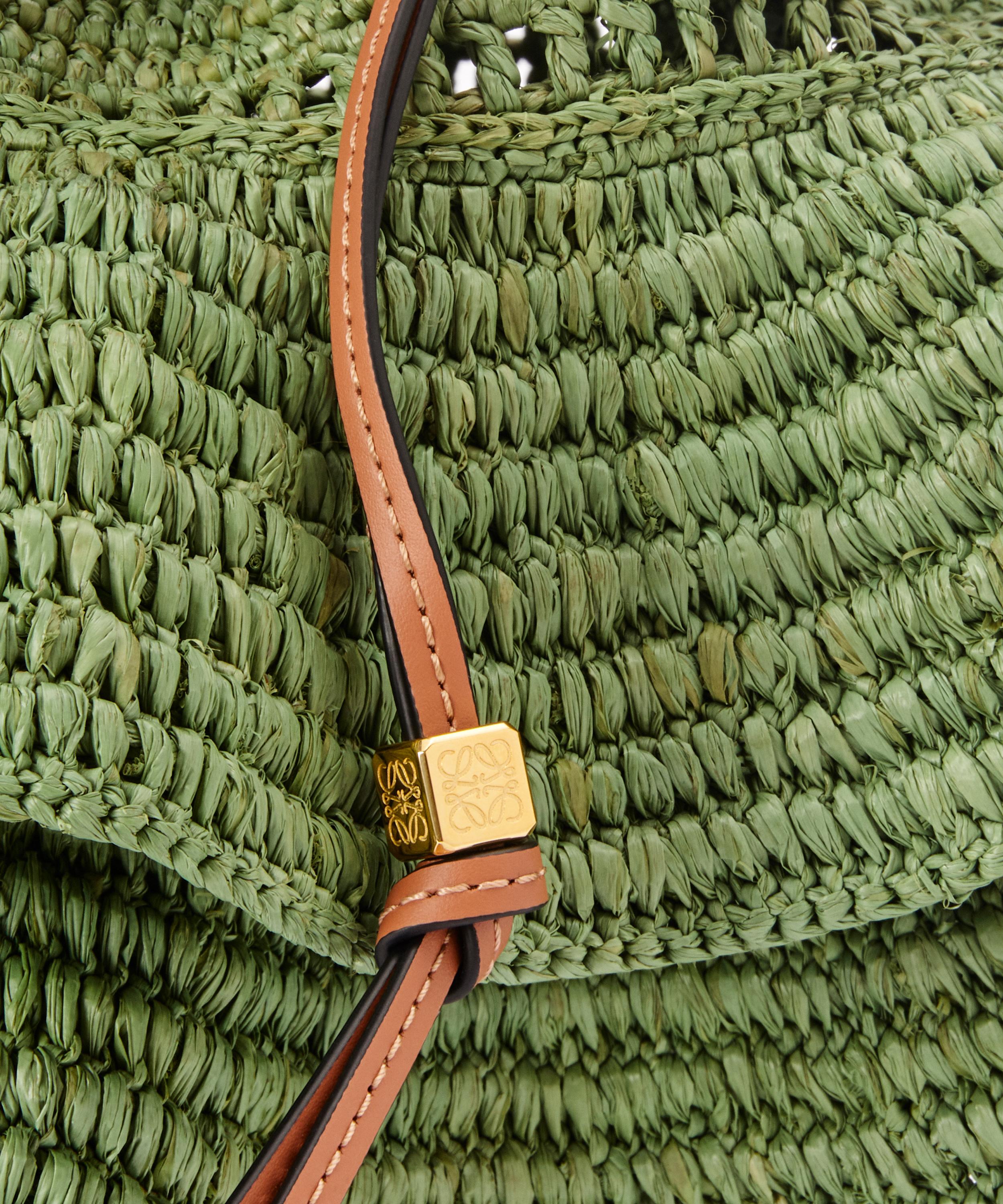 Loewe - x Paula's Ibiza Balloon Ruffled Raffia and Leather Shoulder Bag image number 4