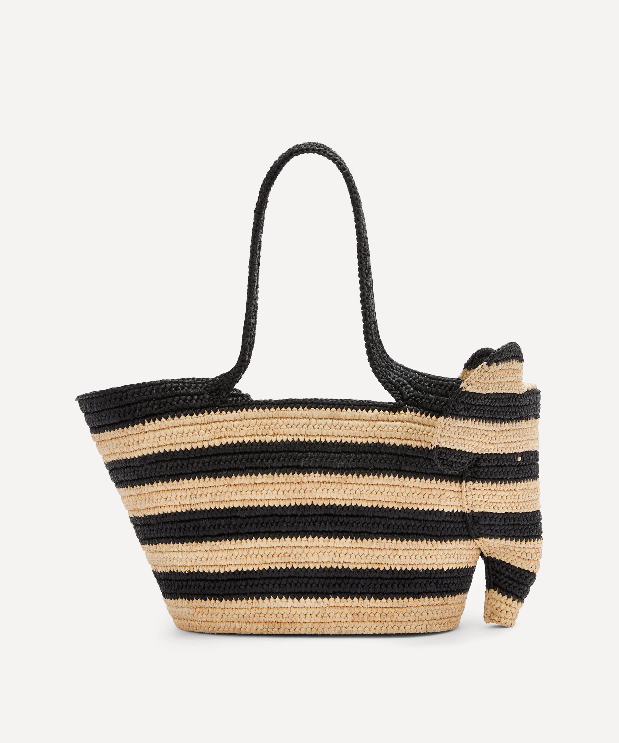 Loewe x Paula's Ibiza Small Elephant Stripes Basket Bag