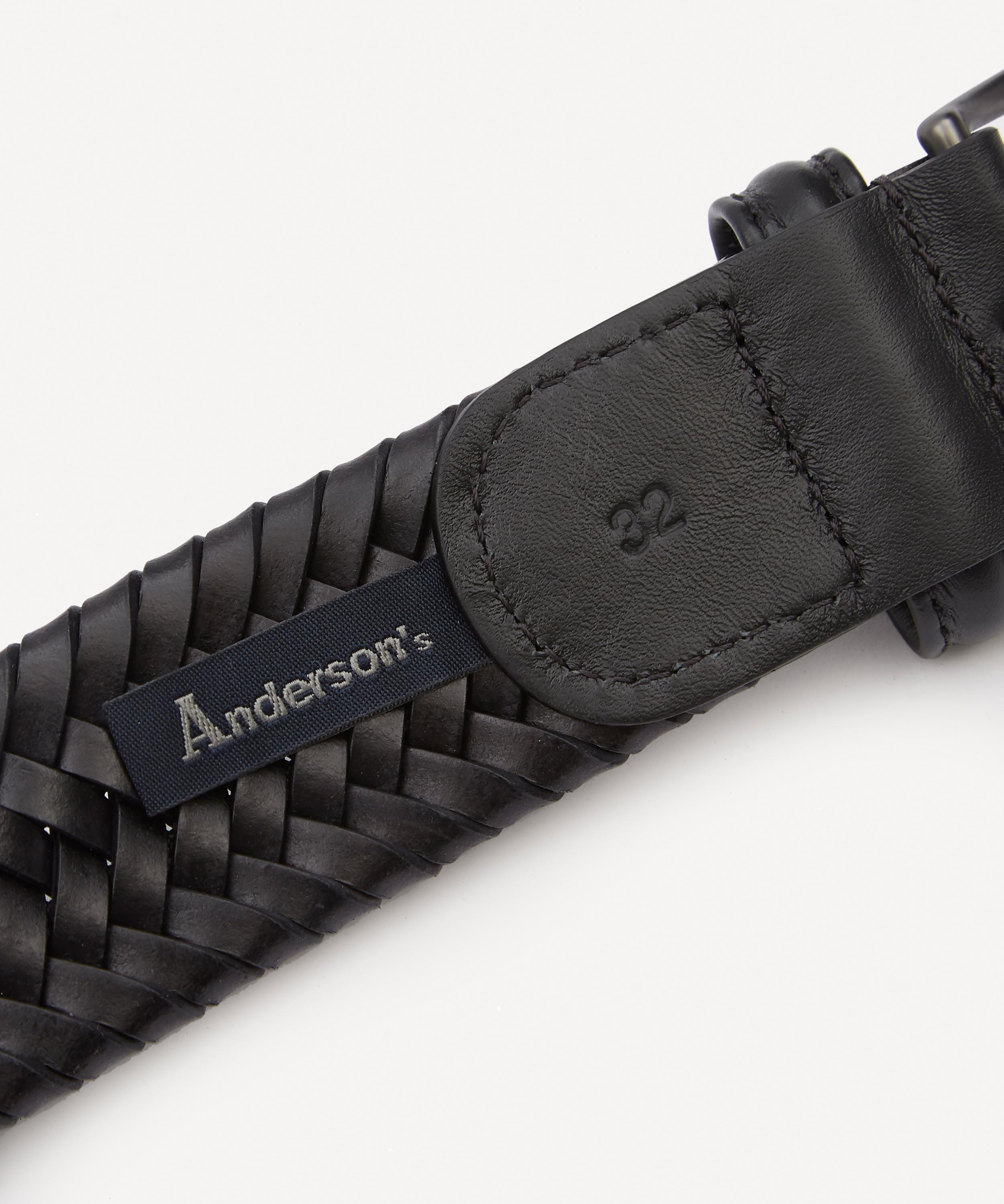 Anderson's Classic Black Woven Leather Belt - Braided belts 