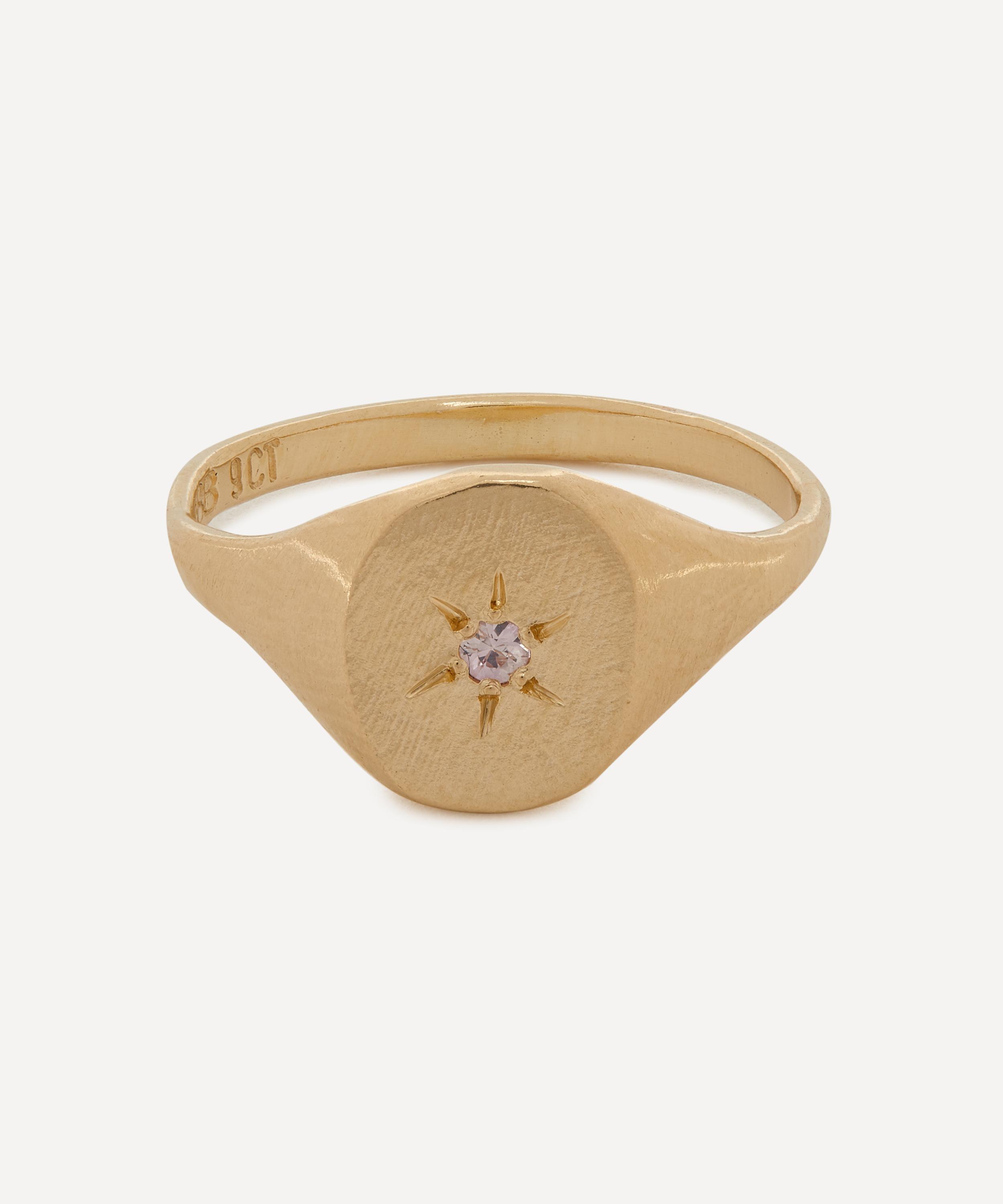 Seb Brown - 9ct Gold Simple Signet Ring image number 