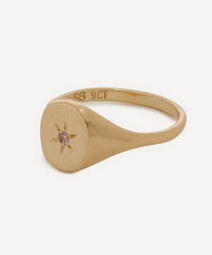 Seb Brown - 9ct Gold Simple Signet Ring image number 2