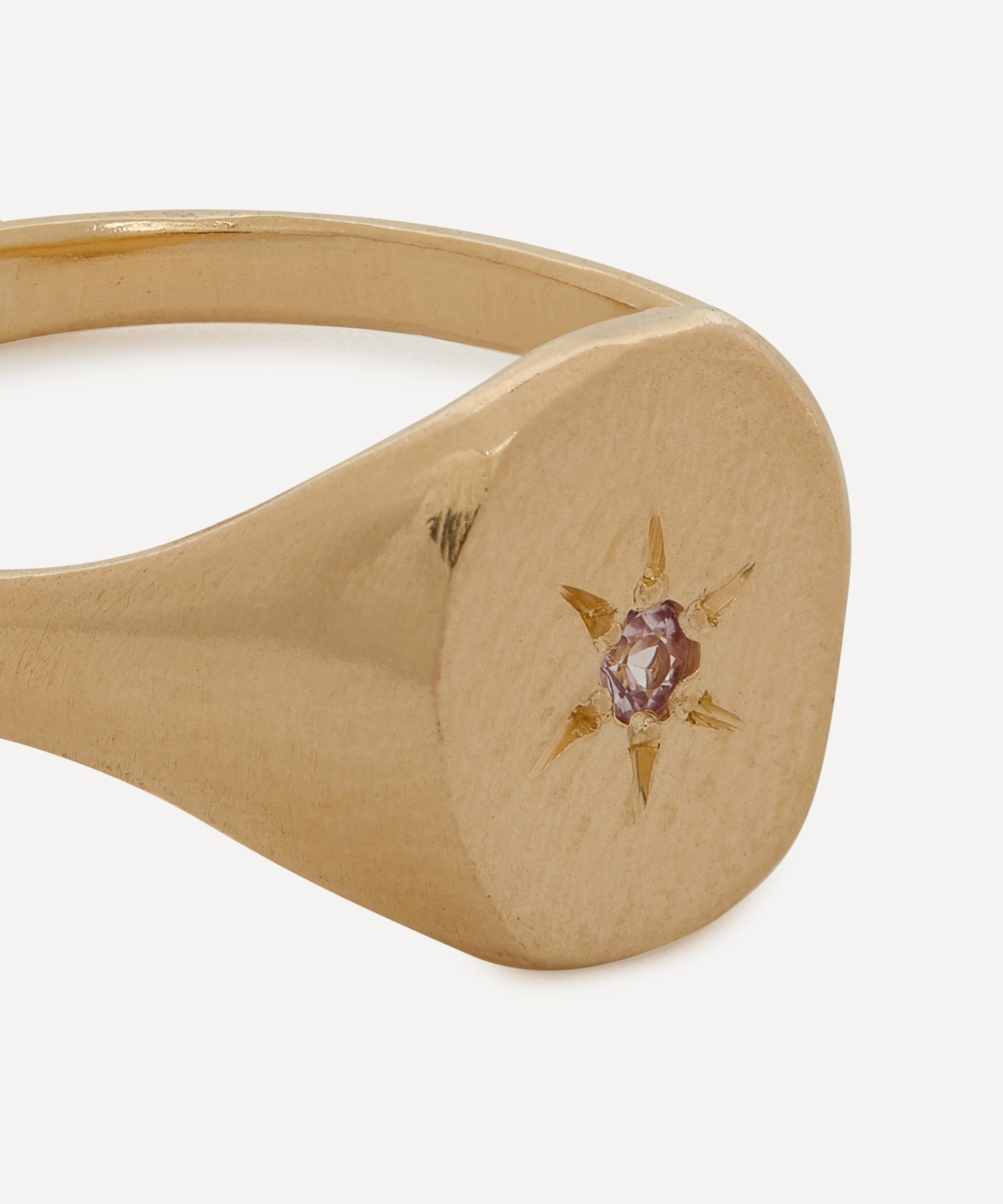 Seb Brown - 9ct Gold Simple Signet Ring image number 3