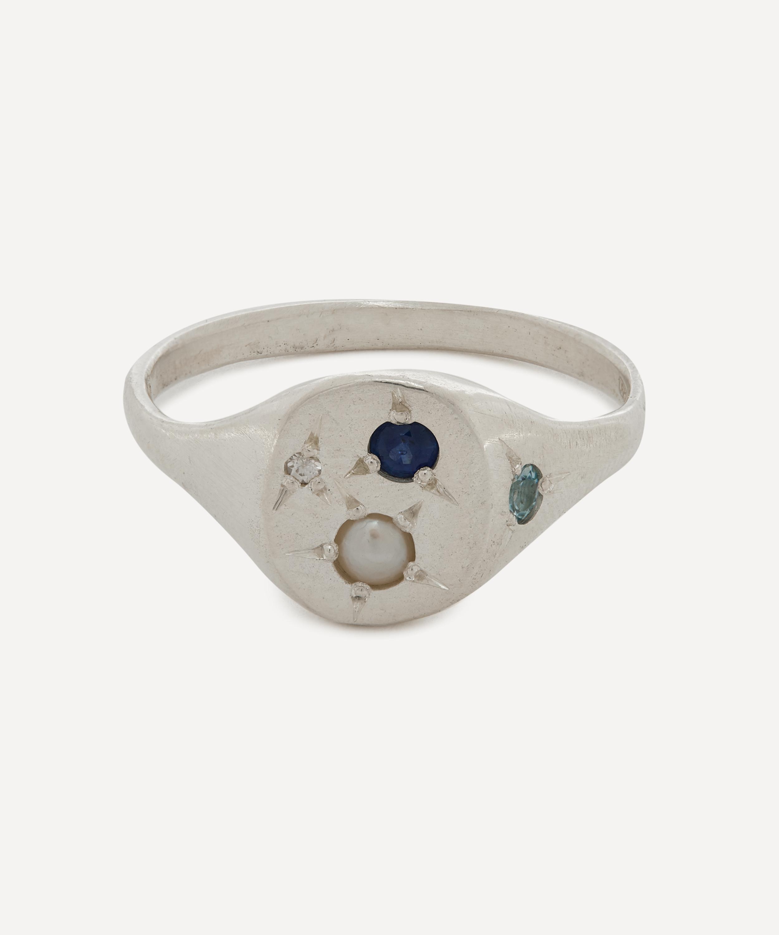 【関税込み】Seb Brown Neapolitan リング Seb Brown 9ct Gold Neapolitan Pastel Multi-Stone Signet Ring