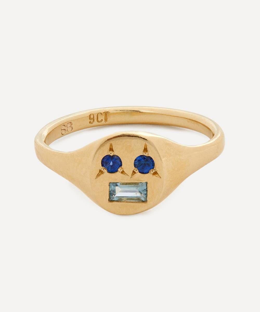 Seb Brown - 9ct Gold Ceylon Face Signet Ring