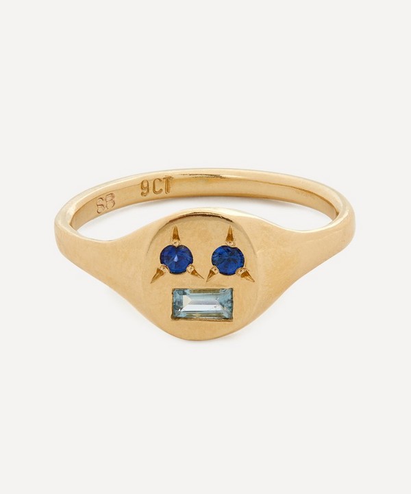Seb Brown - 9ct Gold Ceylon Face Signet Ring image number null