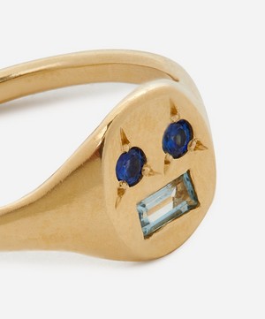Seb Brown - 9ct Gold Ceylon Face Signet Ring image number 3