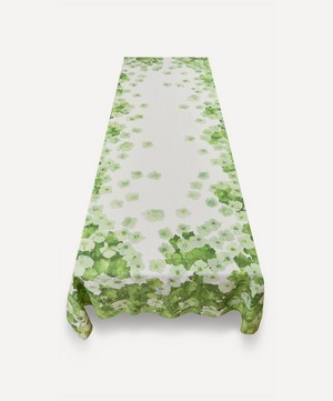 Summerill & Bishop - White Hydrangea Linen Tablecloth image number 2