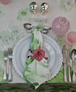 Summerill & Bishop - White Hydrangea Linen Napkin image number 1