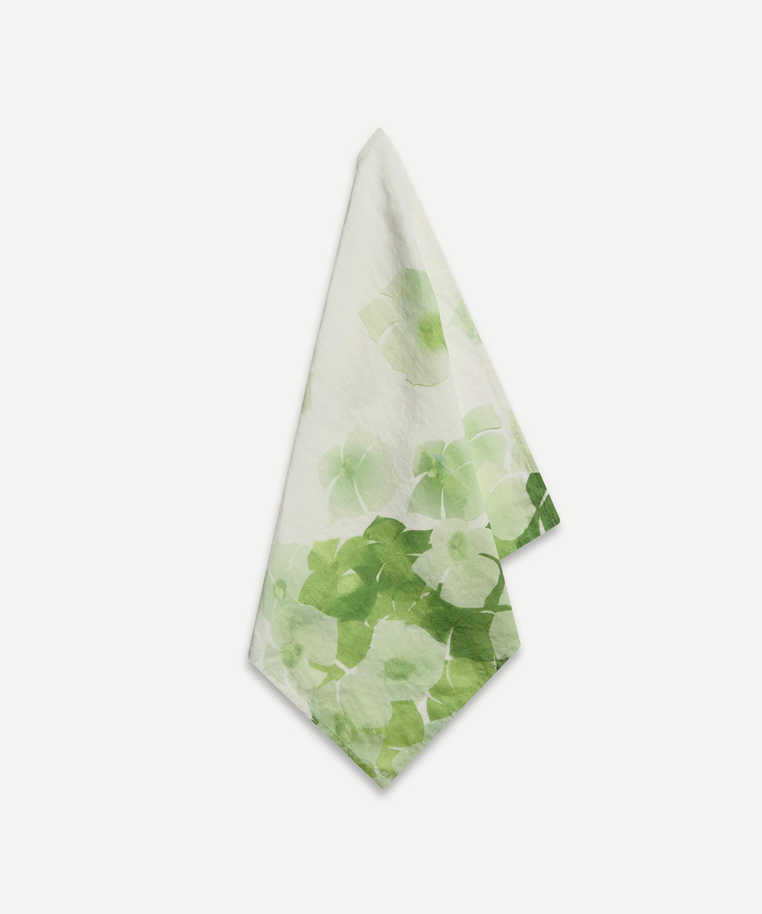 Summerill & Bishop - White Hydrangea Linen Napkin image number 2