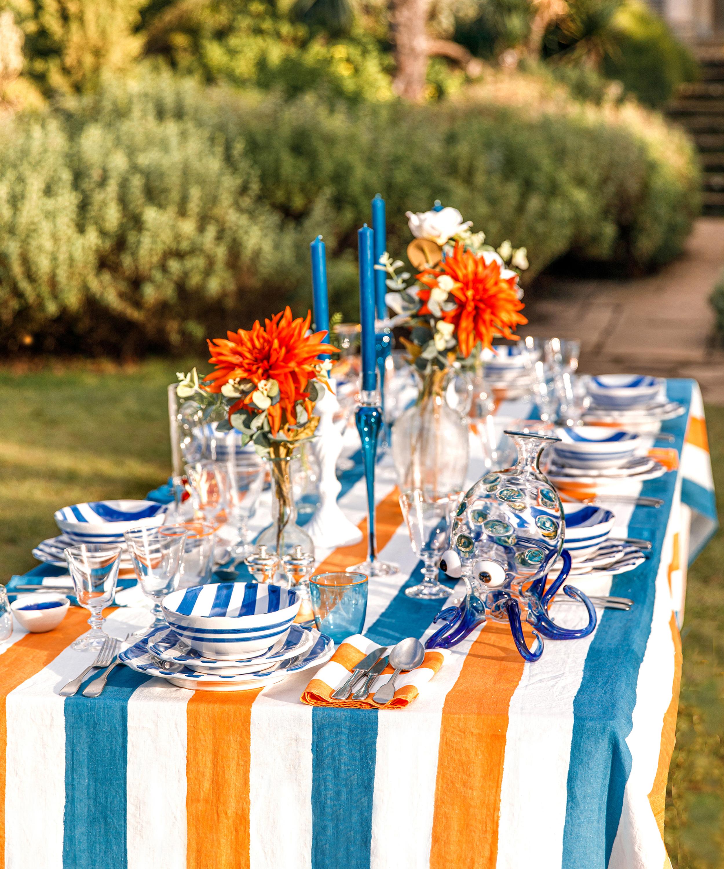 Summerill & Bishop - Stripe Linen Tablecloth image number 1