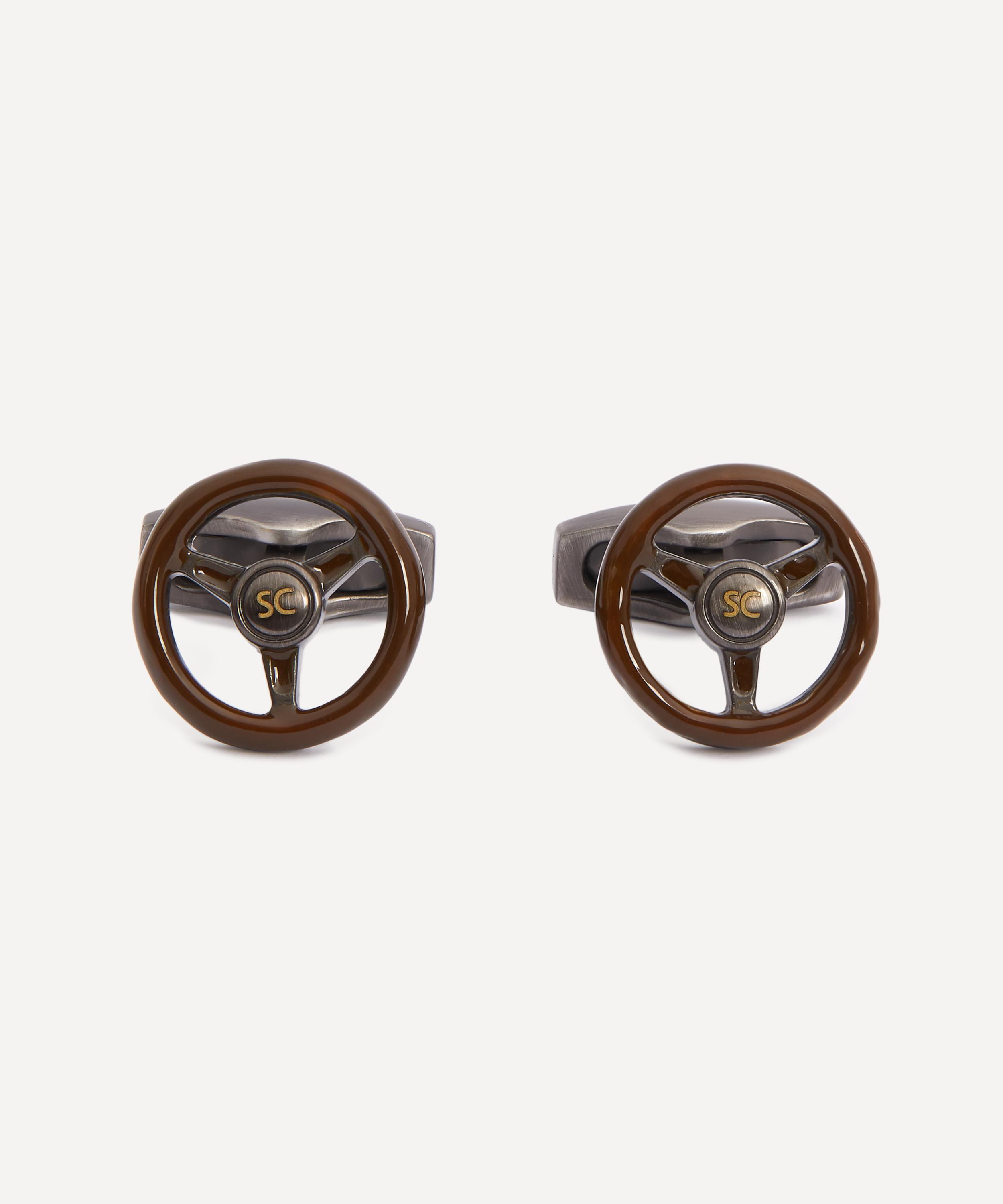 Simon Carter - Enamel Steering Wheel Cufflinks image number 0
