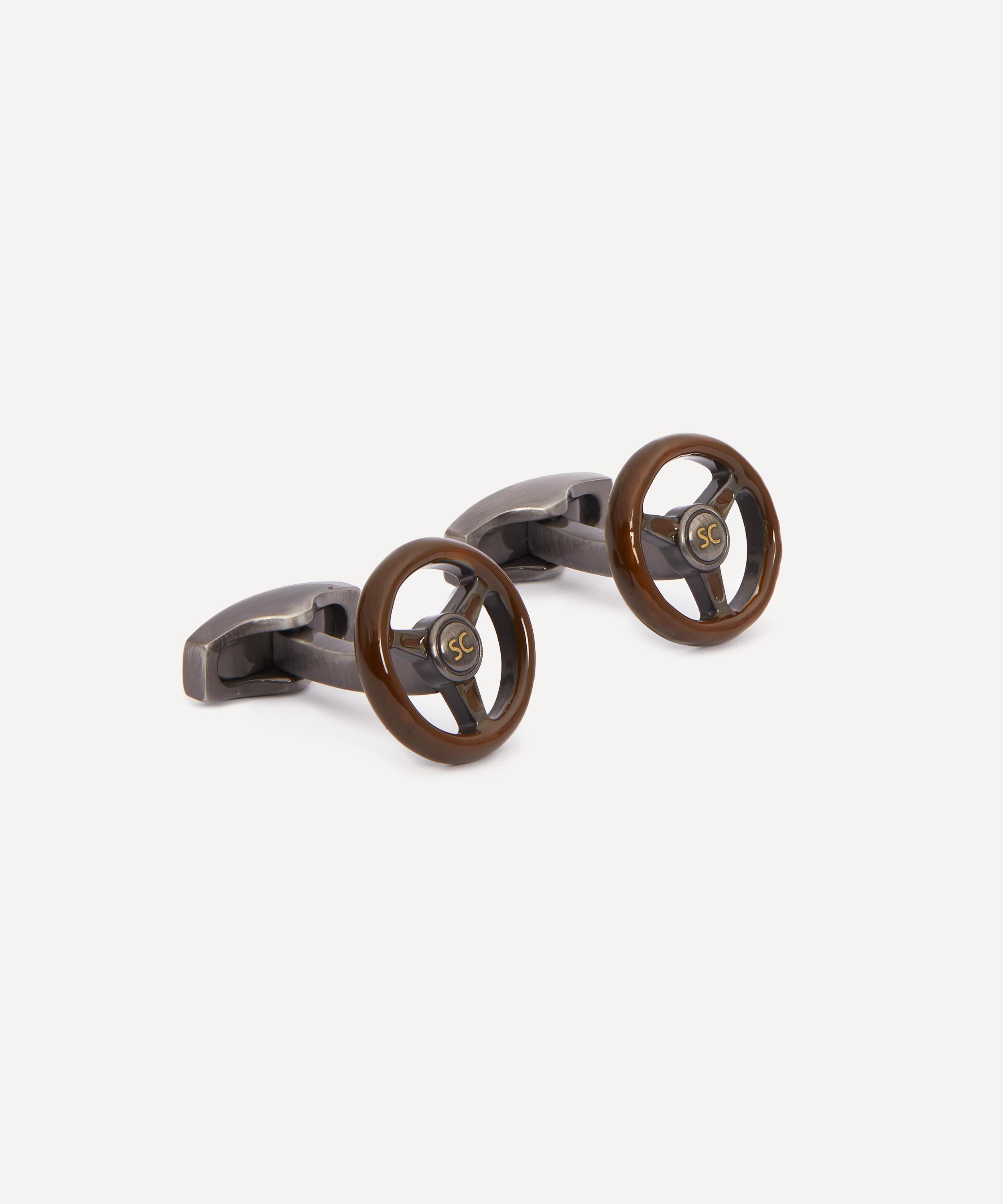 Simon Carter - Enamel Steering Wheel Cufflinks image number 1