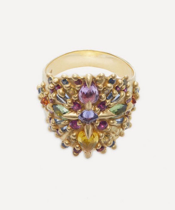 Polly Wales - 18ct Gold Elidi Full Shield Ring image number null