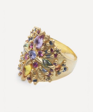 Polly Wales - 18ct Gold Elidi Full Shield Ring image number 2