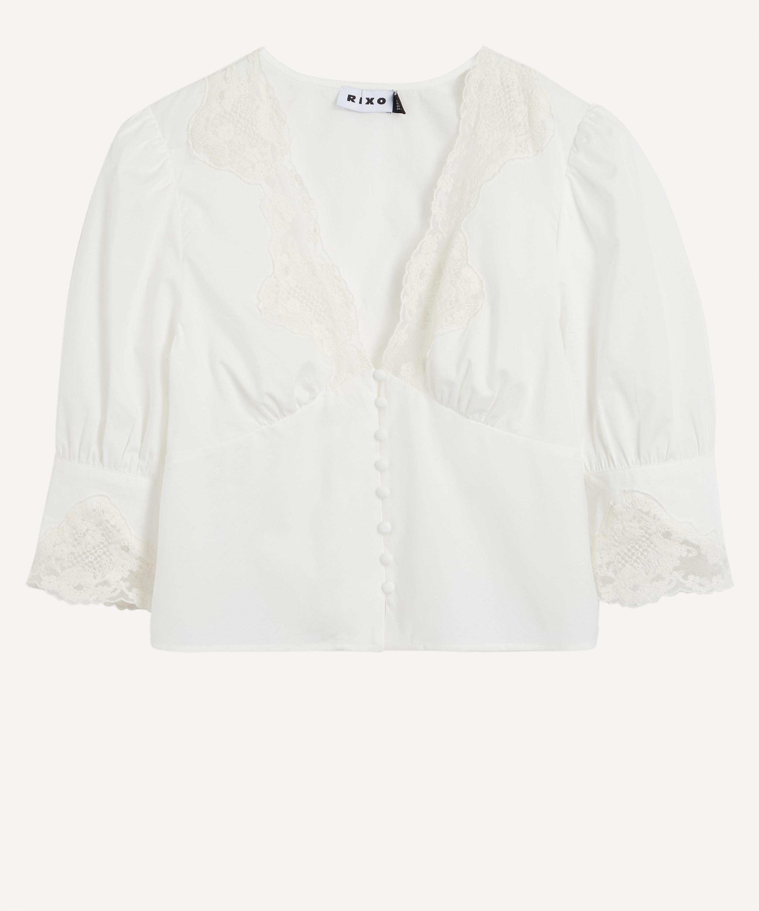 RIXO - Amanda Lace-Trim Blouse image number 